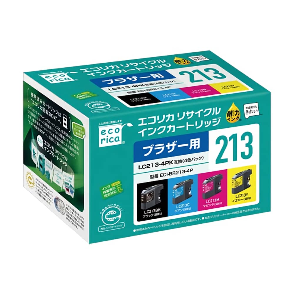 激安価格 LC213-4PK 4色パック ECI-BR213-4P インクジェットリサイクルインク ブラザー brotherインク格安販売 