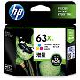 画像：1 ヒューレット・パッカード HP HP63XL F6U63AA 3色カラー 純正インクカートリッジ