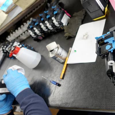 プリンターで動作確認、カートリッジの分解調査